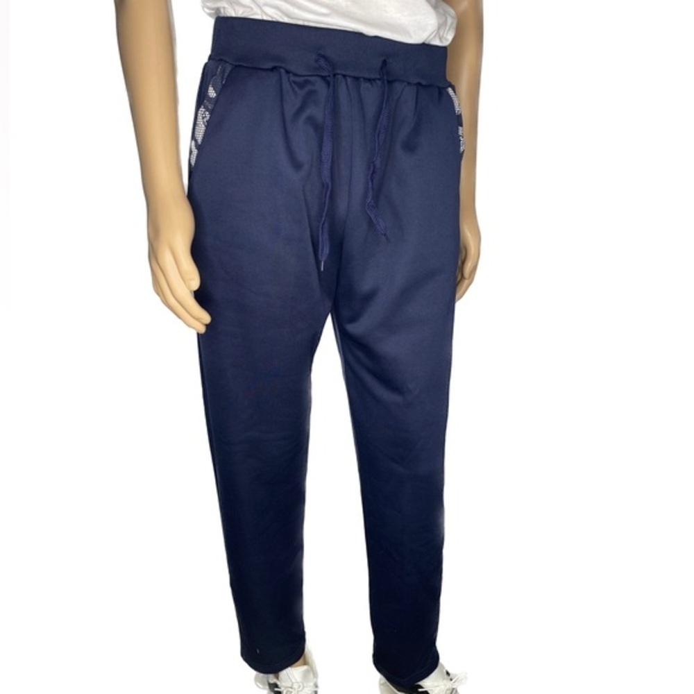 Camo Pocket Lined Sweatpants (Size: 4XL Youth, Color: Navy Blue/Grey)